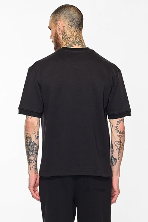 SNITCH Men's Cotton Blend Core Lab Oversized Fit T-Shirt - Image 4