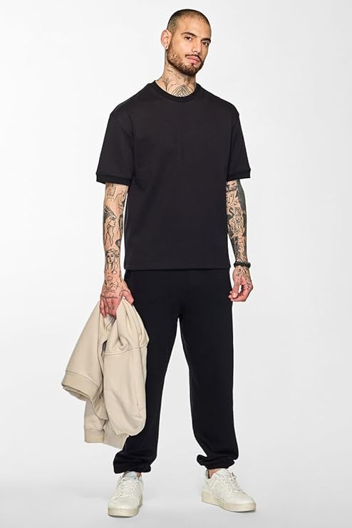 SNITCH Men's Cotton Blend Core Lab Oversized Fit T-Shirt